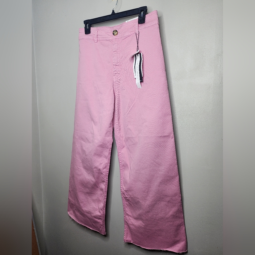 NWT Stradivarius Wide Crop Jeans in Pink